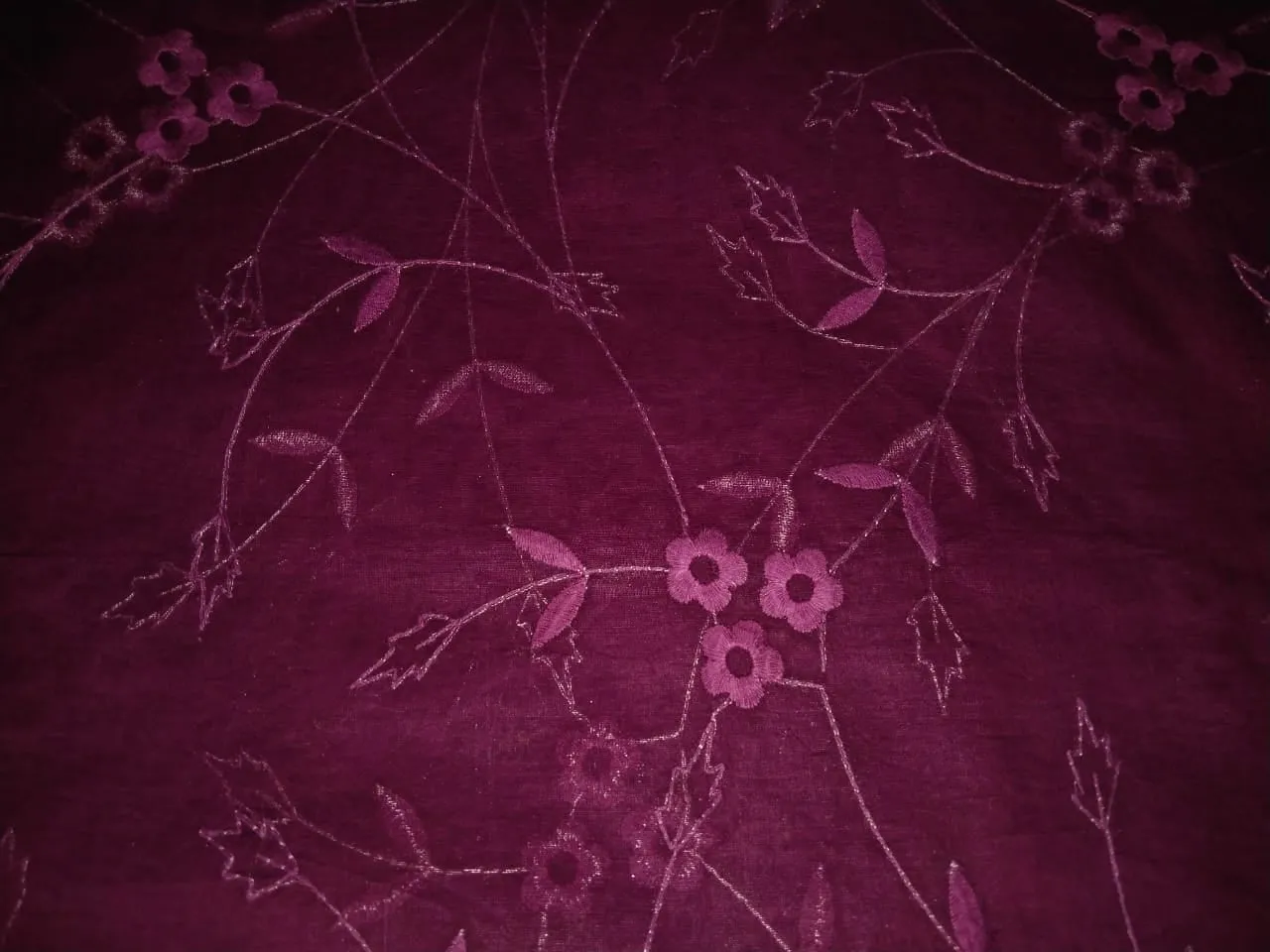 100% Cotton organdy fabric embroidered 44" wide available in [navy blue embroidery four corners and motifs wine green royal blue purple burgandy aubergine][15552-15558]