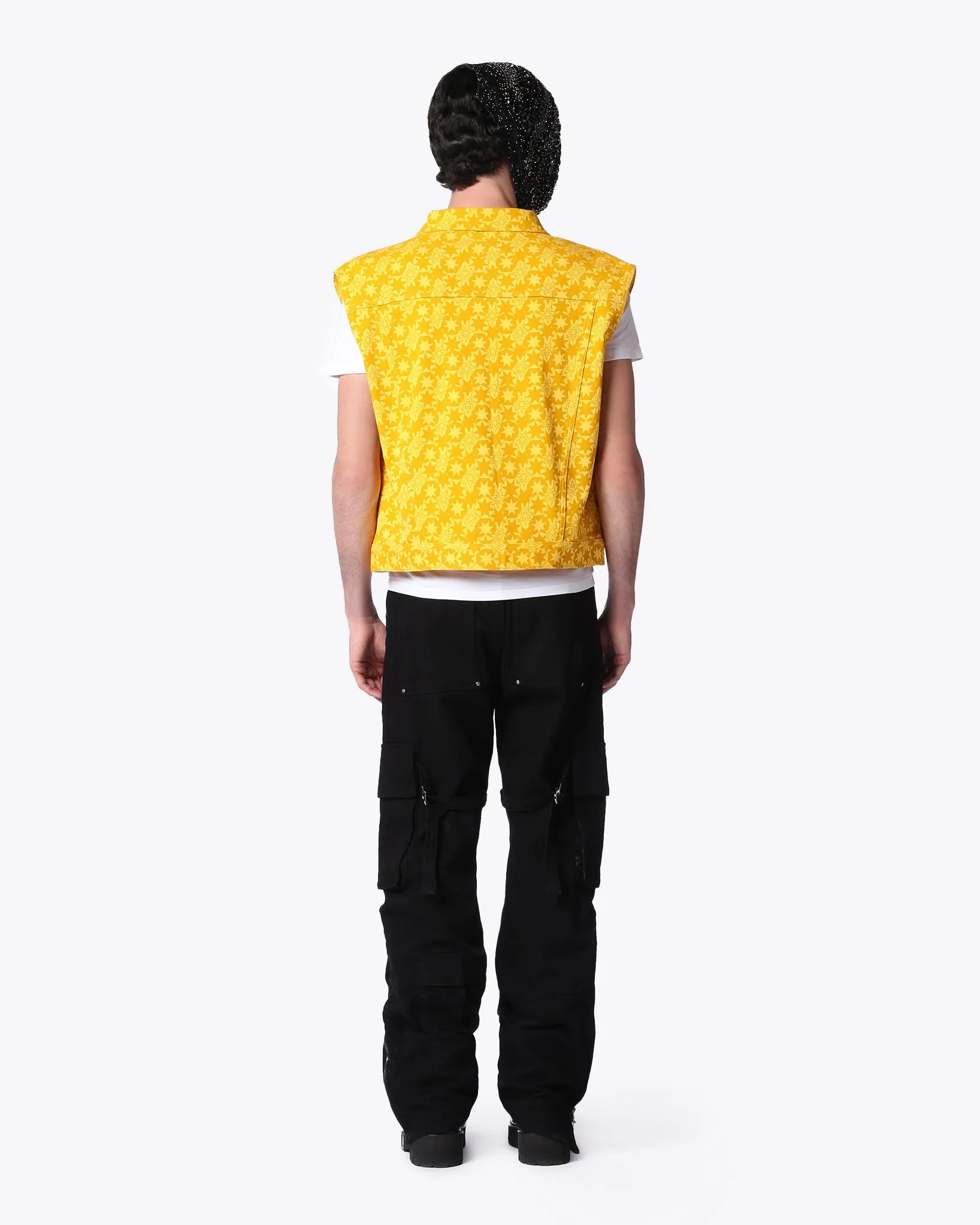 ARCHIVE YELLOW DENIM SLEEVELESS JACKET