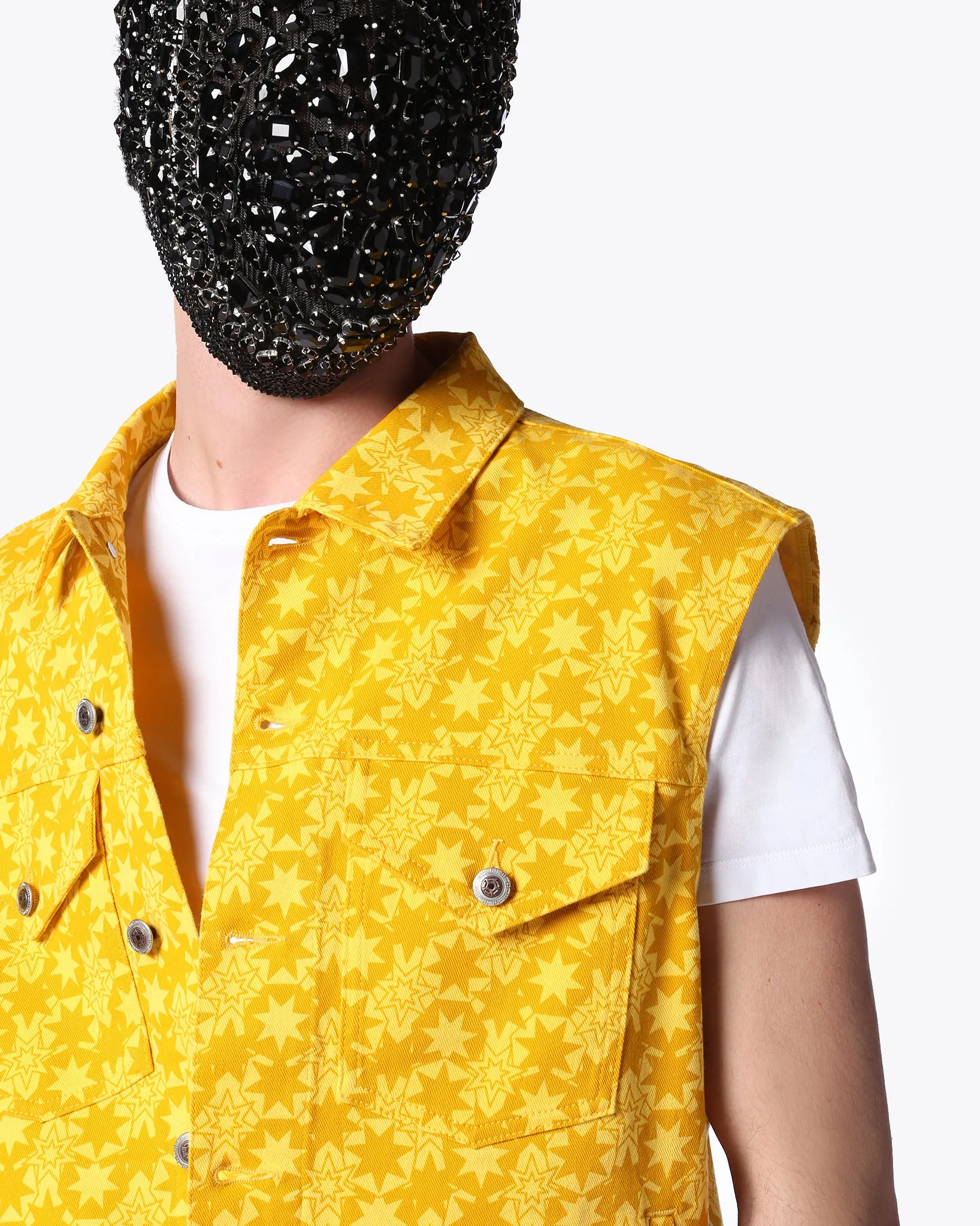 ARCHIVE YELLOW DENIM SLEEVELESS JACKET