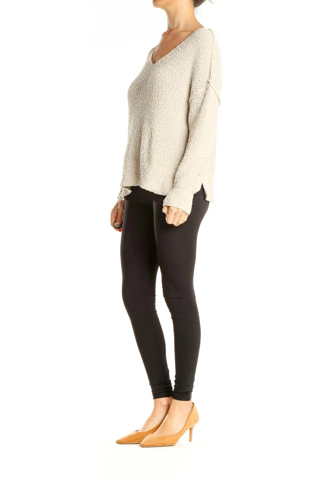 Beige Casual Sweater