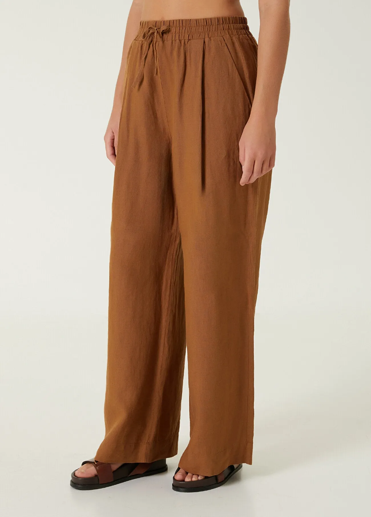 Beymen Club Camel Linen Trousers Camel