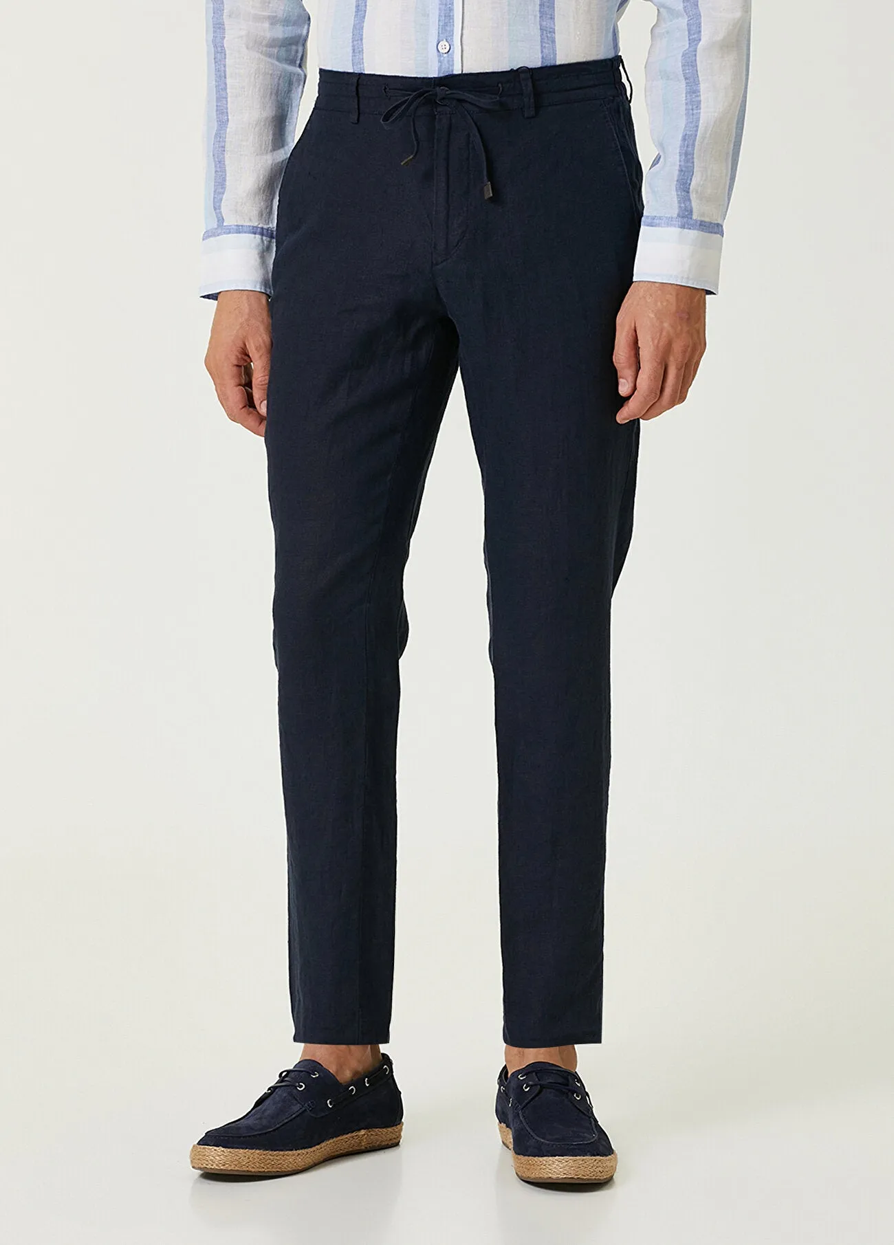 Beymen Club Men Corded Waist Linen Trousers Navy