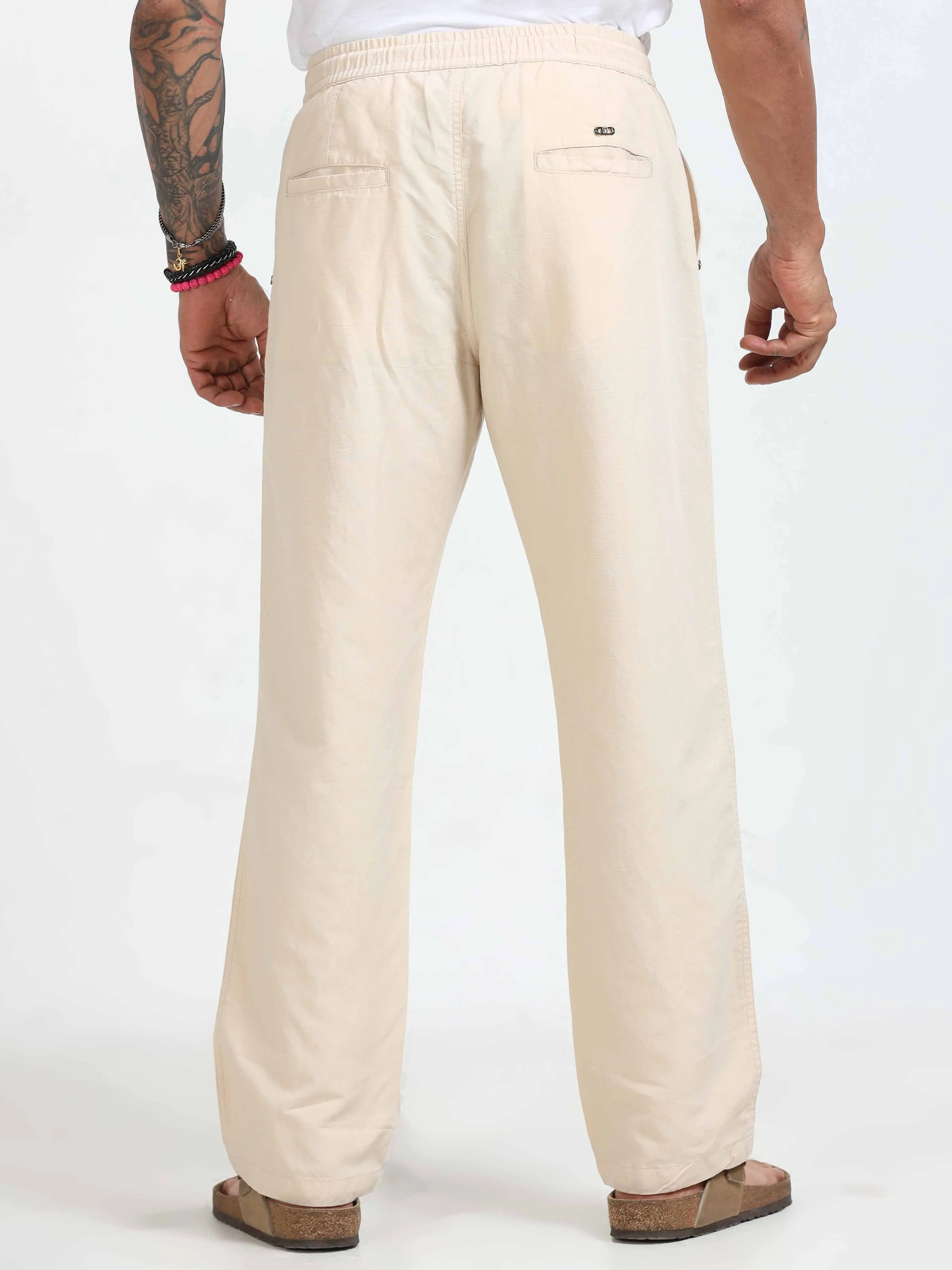 BreezeFlex Linen Trouser In Cream