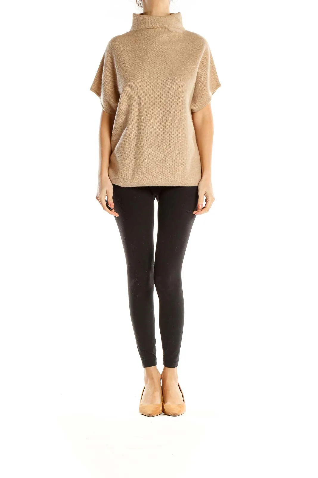 Brown All Day Wear High Neck Sweater