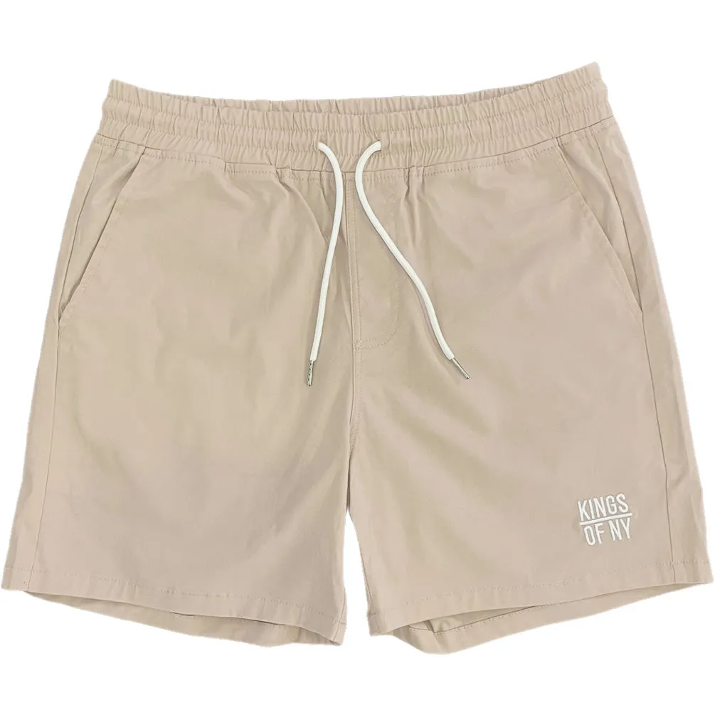 Classic Logo 5 Inch Mens Drawstring Khaki Shorts