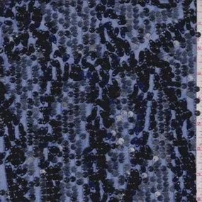 Cobalt Blue/Silver Sequin Tulle Fabric