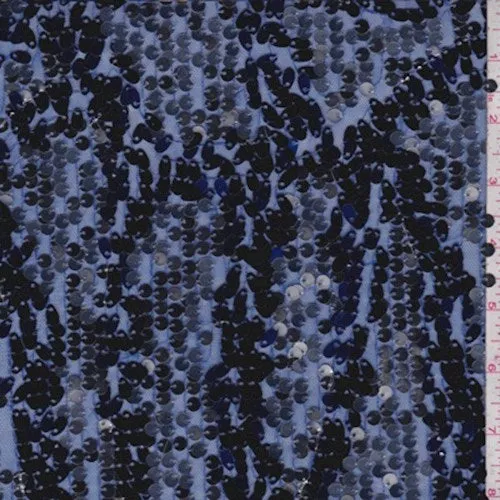 Cobalt Blue/Silver Sequin Tulle Fabric