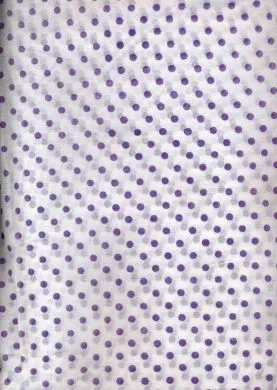 Cotton organdy printed ~dots{purple} 44 inches