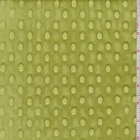 Dark Lime Minky Dot Faux Fur Knit Fabric