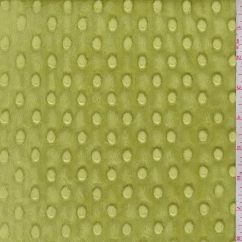 Dark Lime Minky Dot Faux Fur Knit Fabric