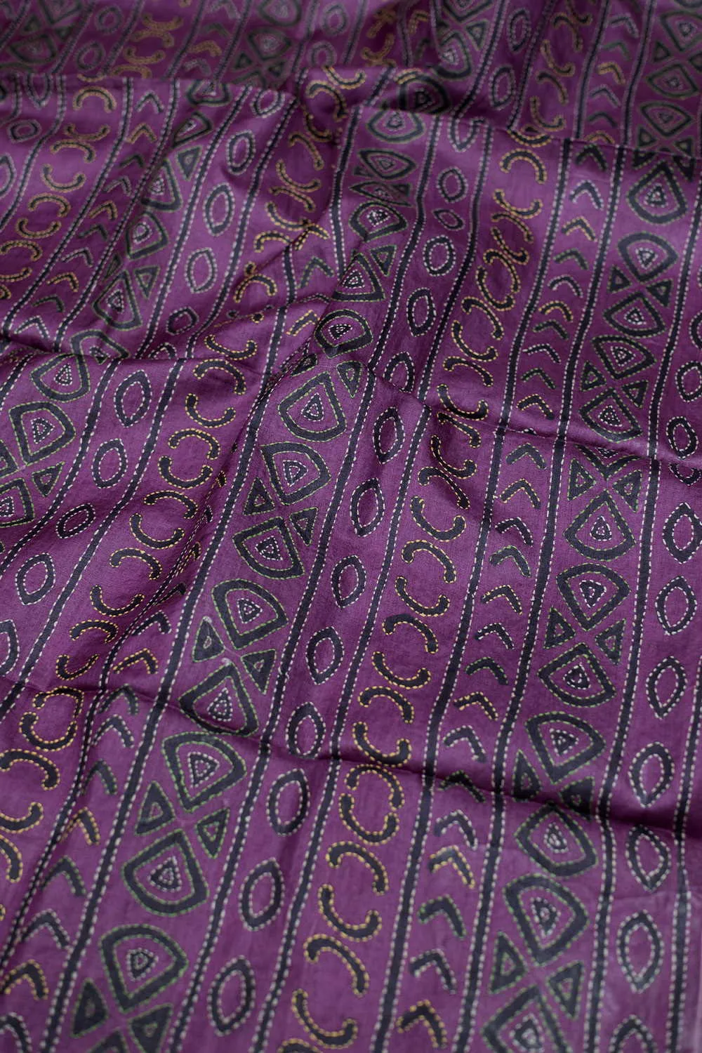 Deep Purple Kantha Silk Blouse