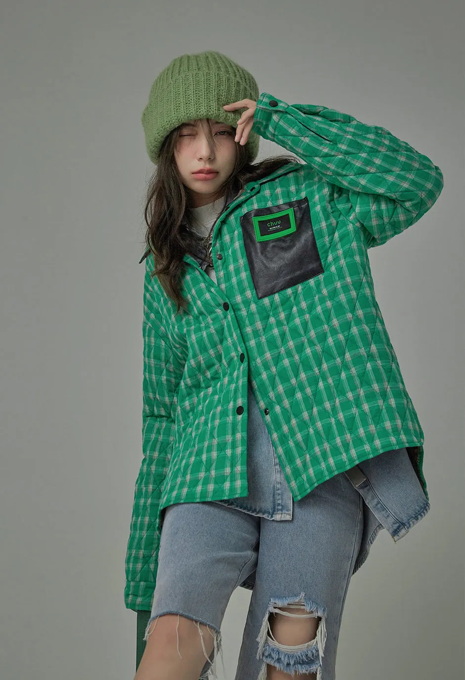 Falling For Aesthetic Plaid Padded Jacket