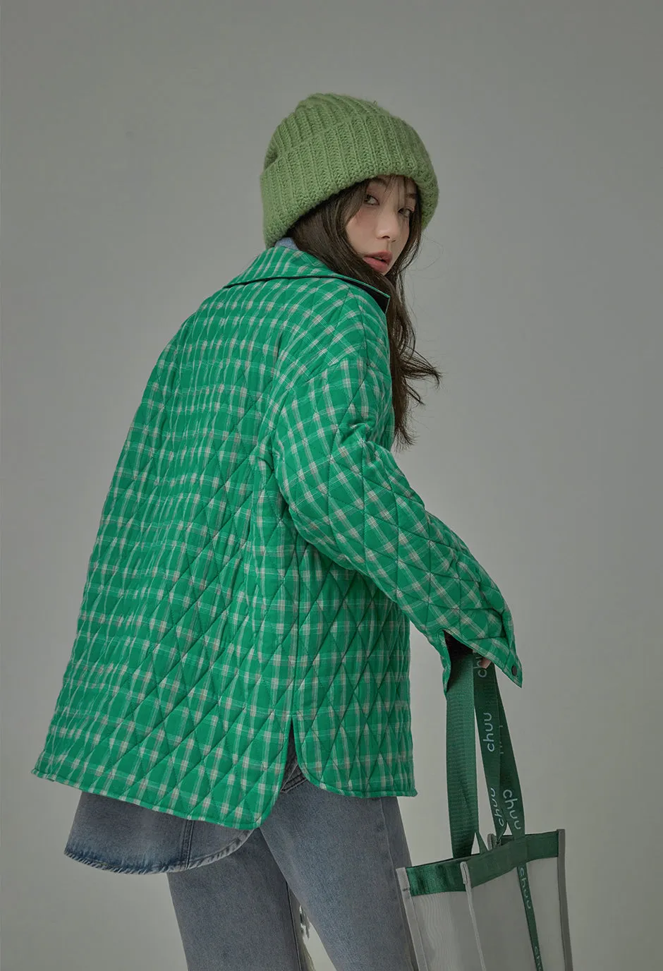 Falling For Aesthetic Plaid Padded Jacket