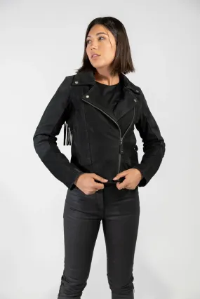 Festival Fringed Leather Motorcycle Jacket (Armoured)