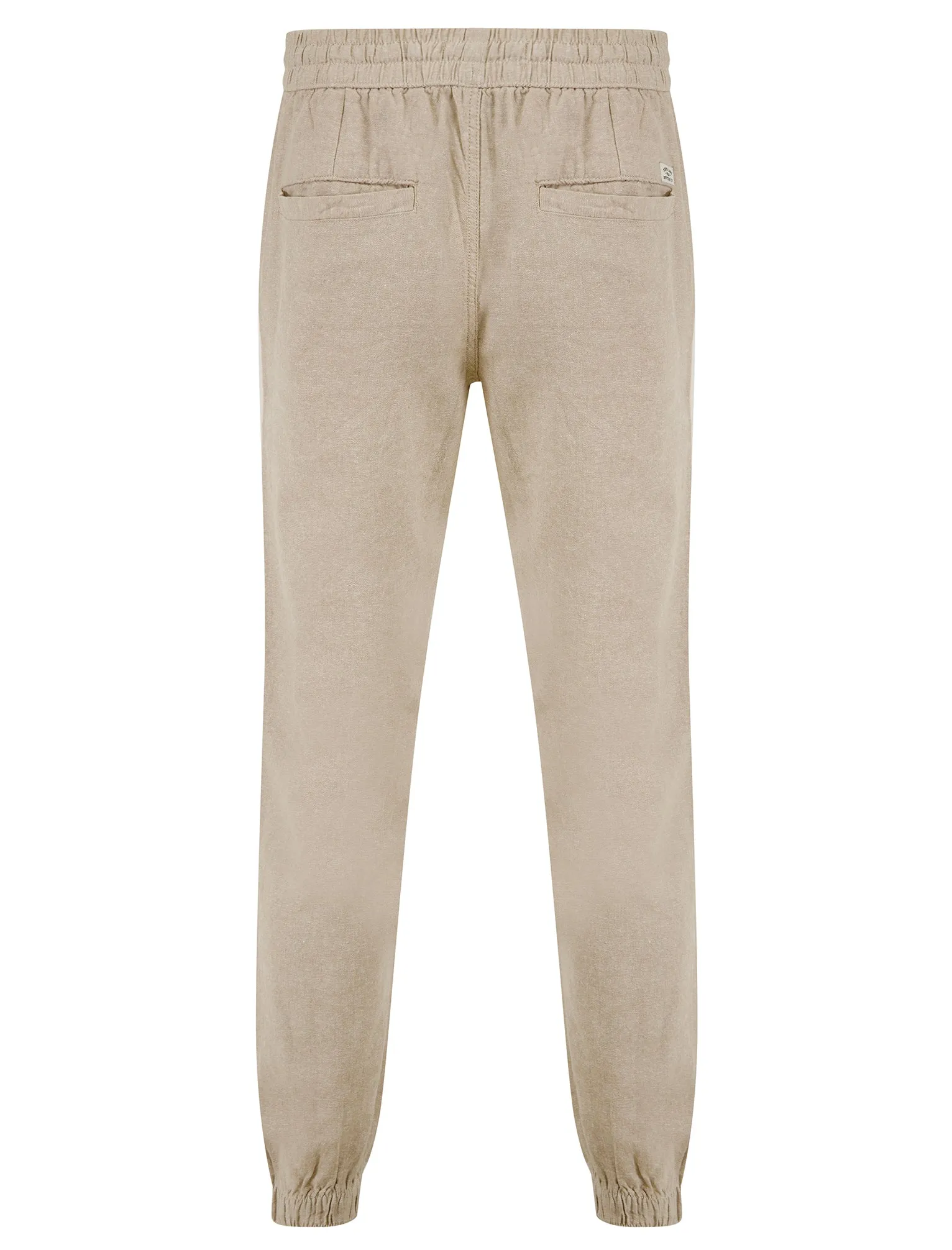 Fira Cotton Linen Comfort Fit Elasticated Waist Trousers in Nomad Sand - Tokyo Laundry