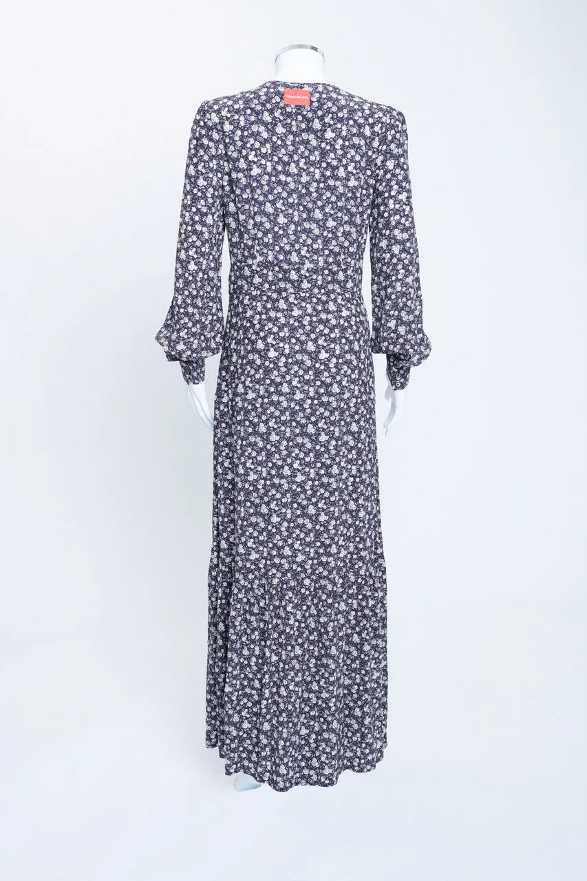 Floral Print Tiered Long Sleeve Maxi Dress