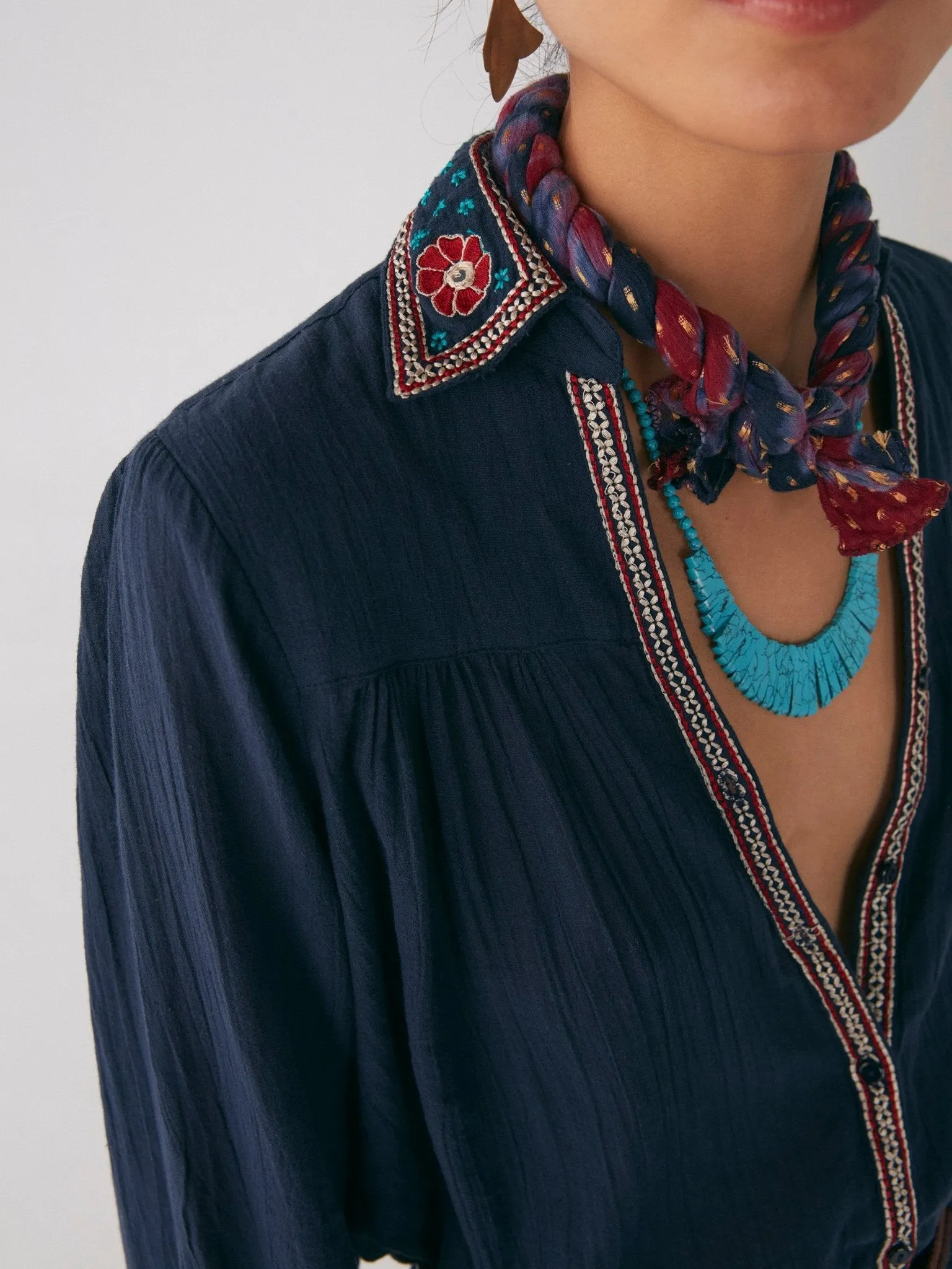 Hanna Shirt - Navajo Navy