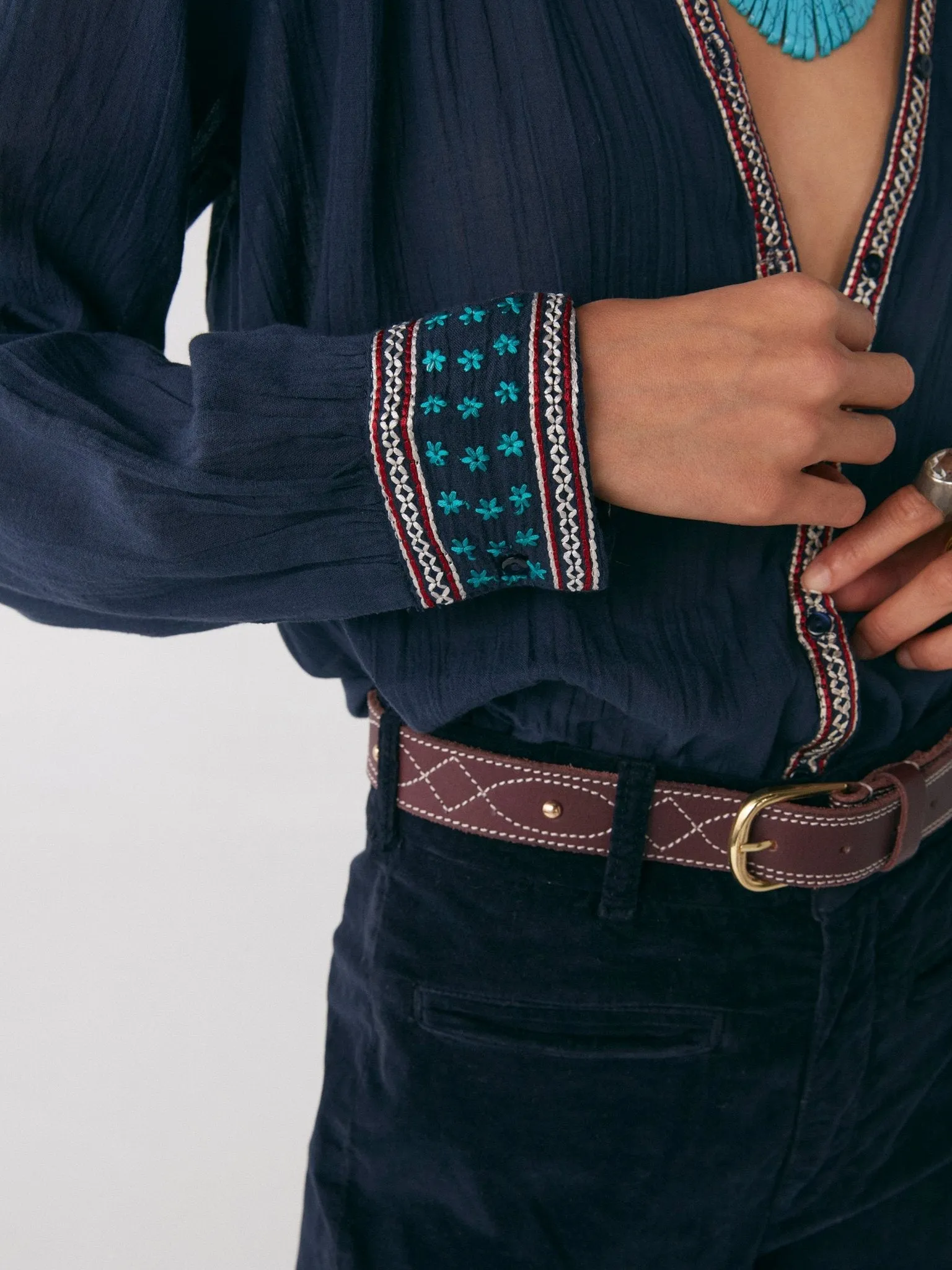 Hanna Shirt - Navajo Navy