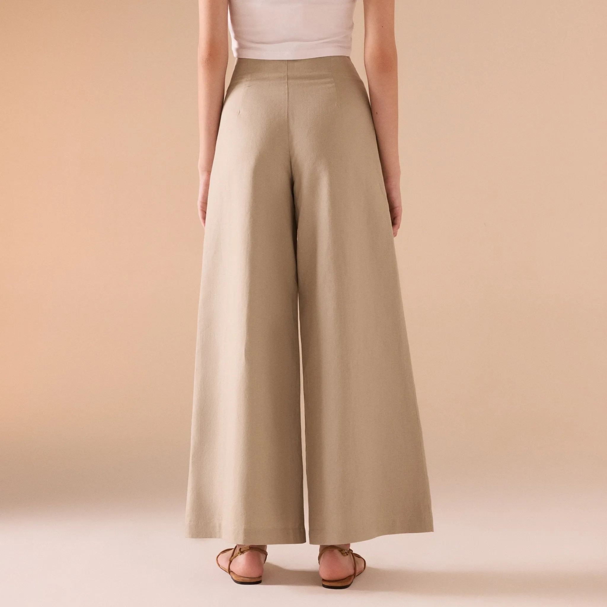 High Waist Linen Trouser