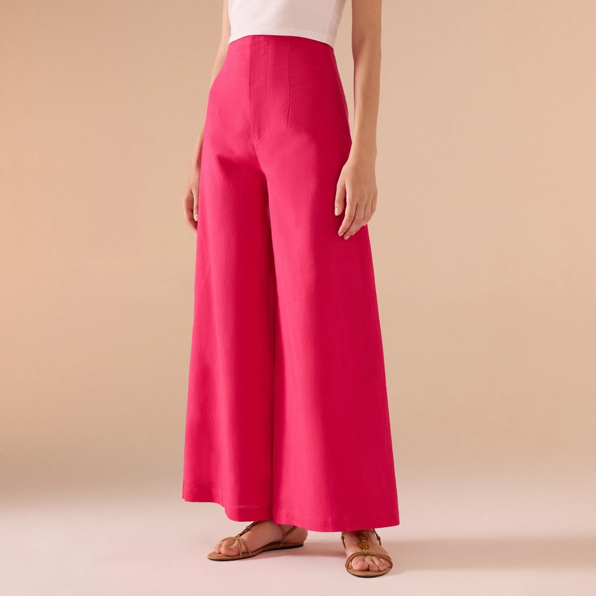 High Waist Linen Trouser