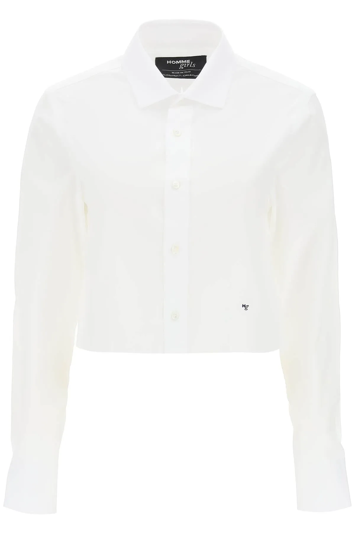 Homme Girls Cotton Twill Cropped Shirt