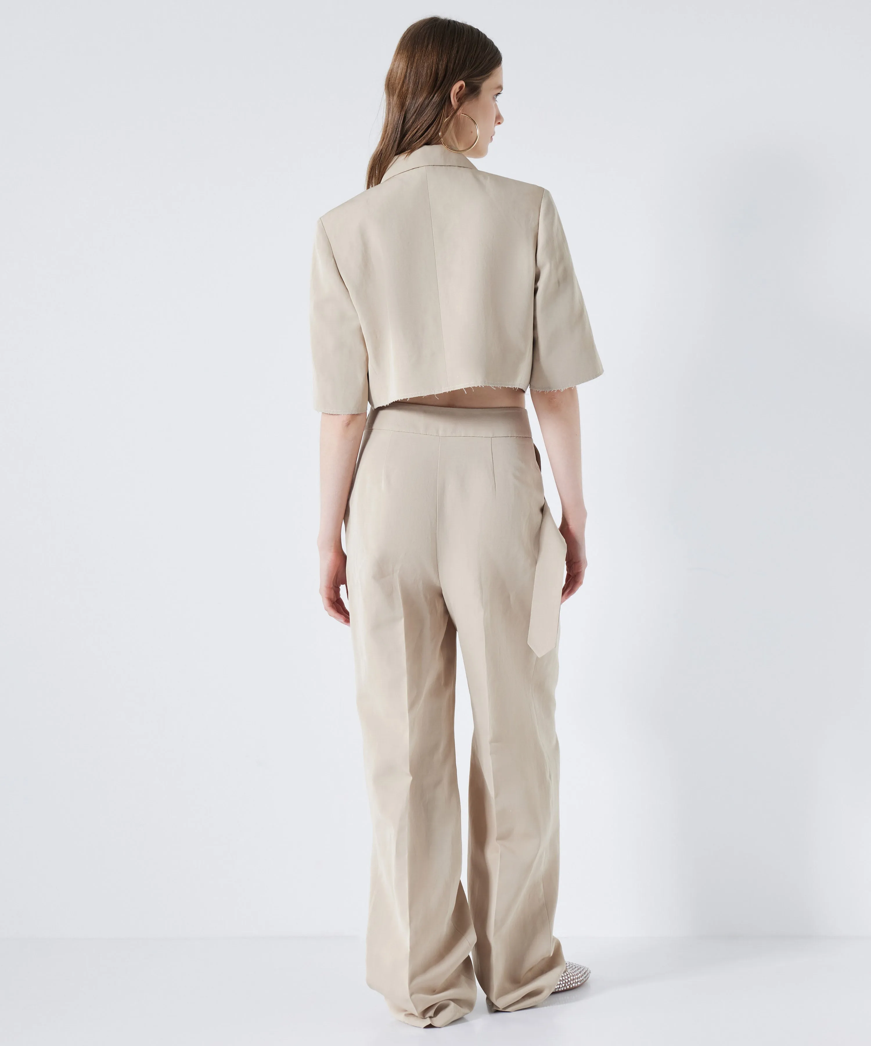 Ipekyol Asymmetric Waist Detailed Trousers Stone