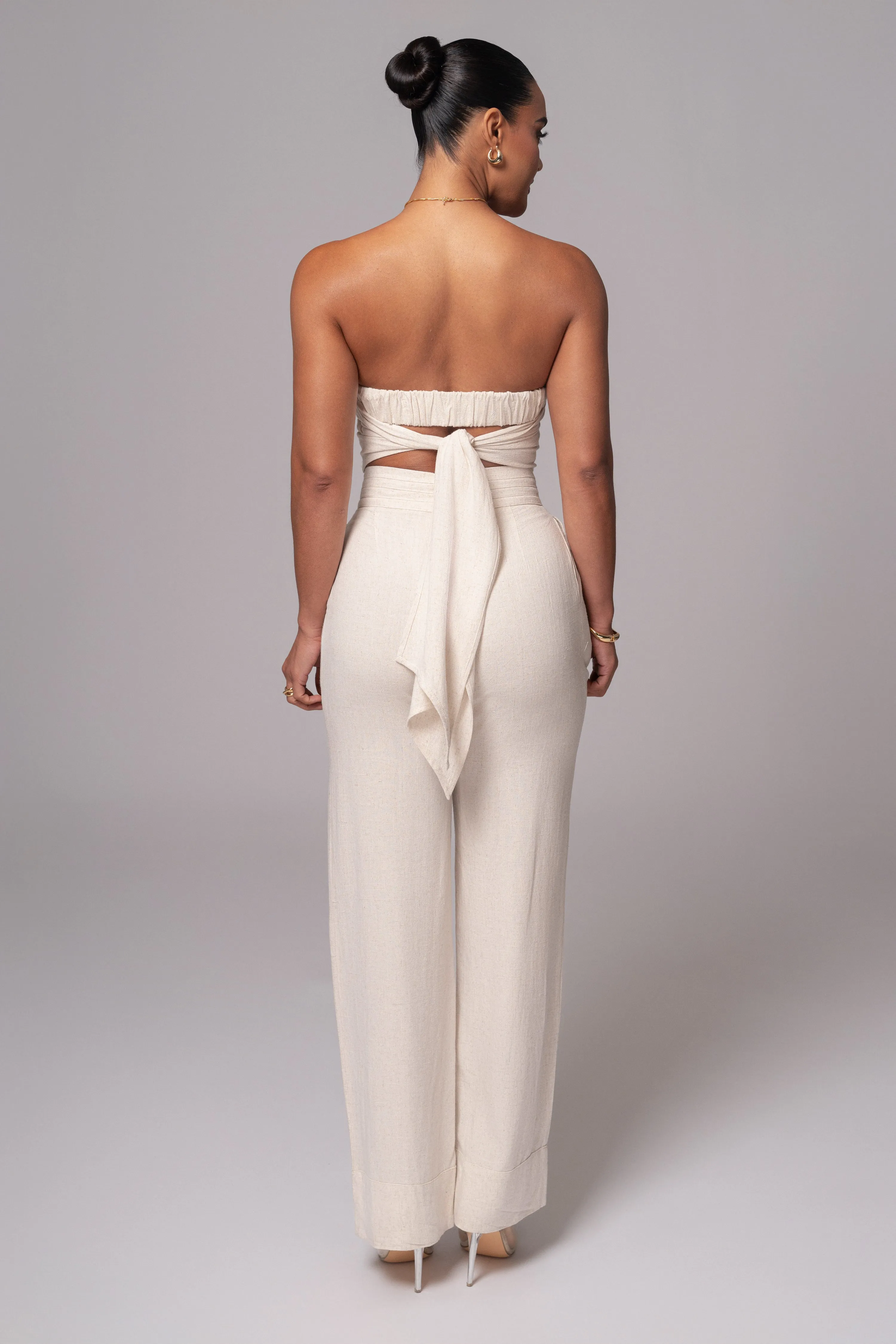 Ivory Villa Views Linen Trousers