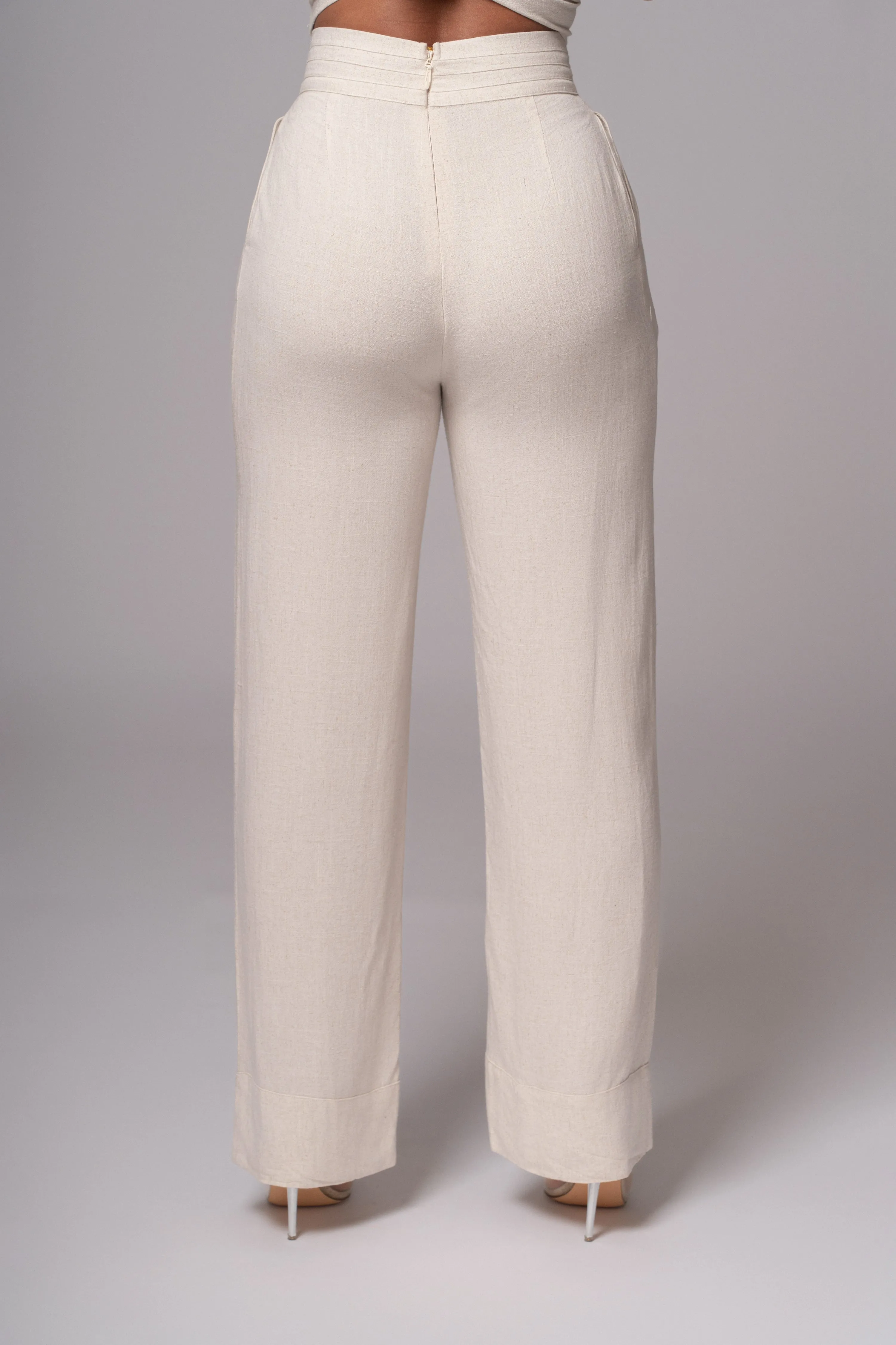 Ivory Villa Views Linen Trousers