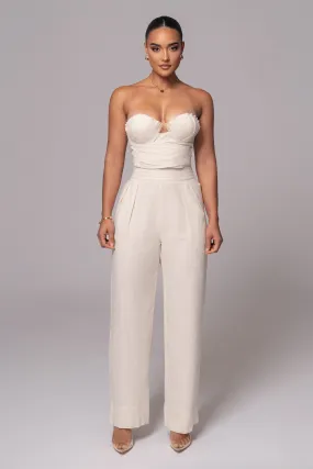 Ivory Villa Views Linen Trousers