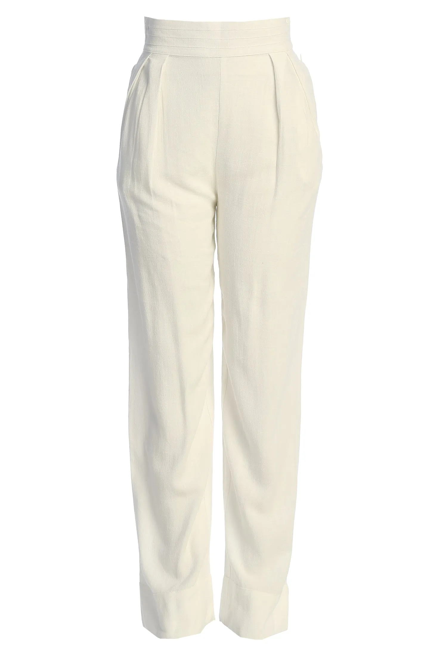 Ivory Villa Views Linen Trousers