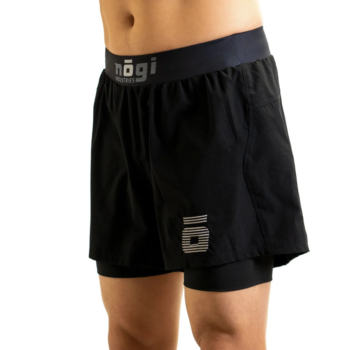 KIDS Ghost Premium Lined Grappling Shorts - Obsidian Black