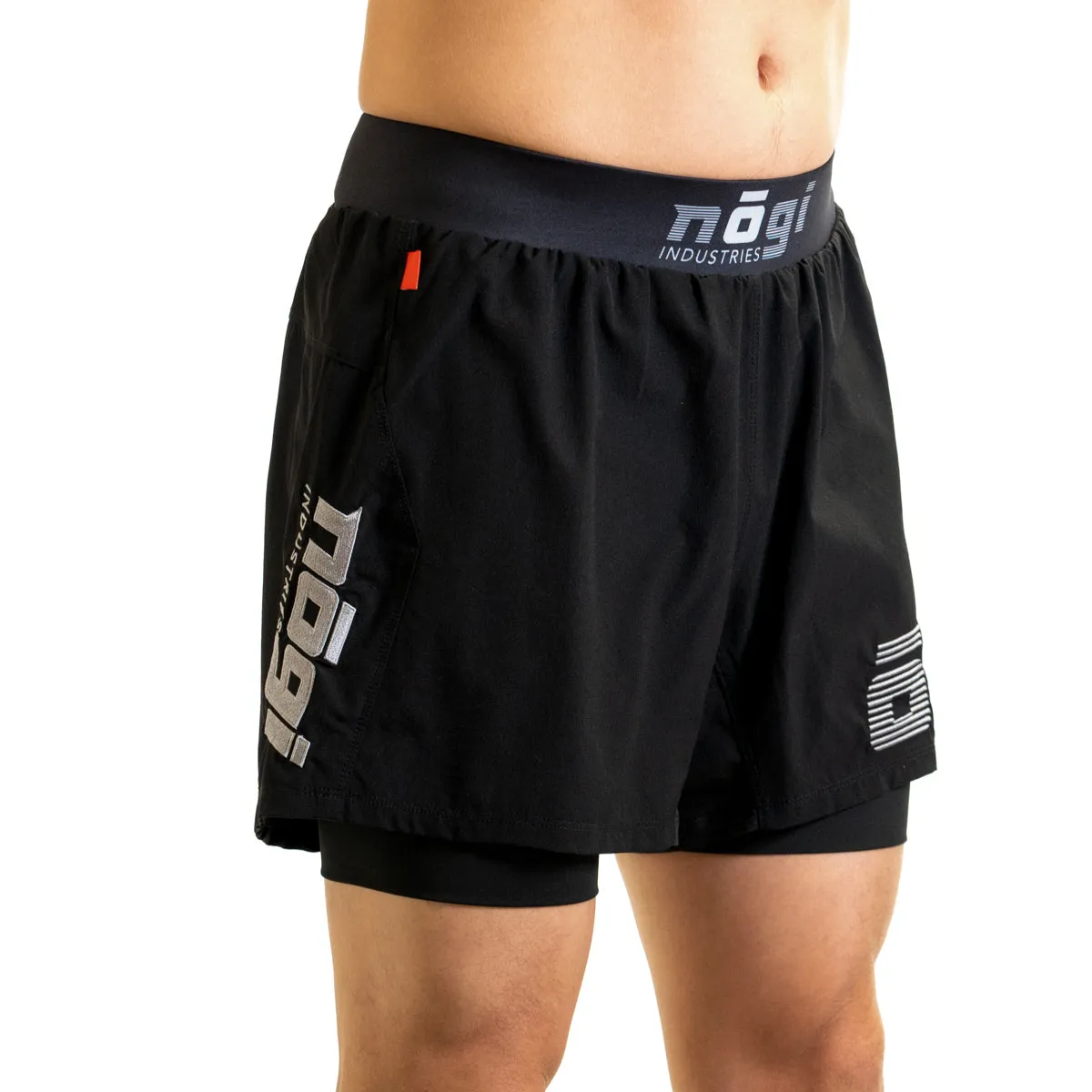 KIDS Ghost Premium Lined Grappling Shorts - Obsidian Black