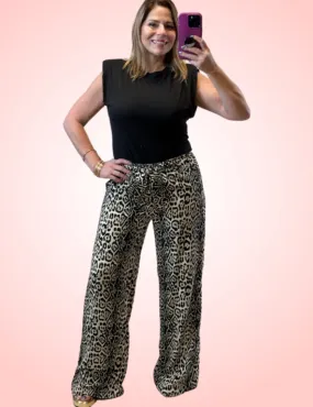 Leopard Wide Leg Pants