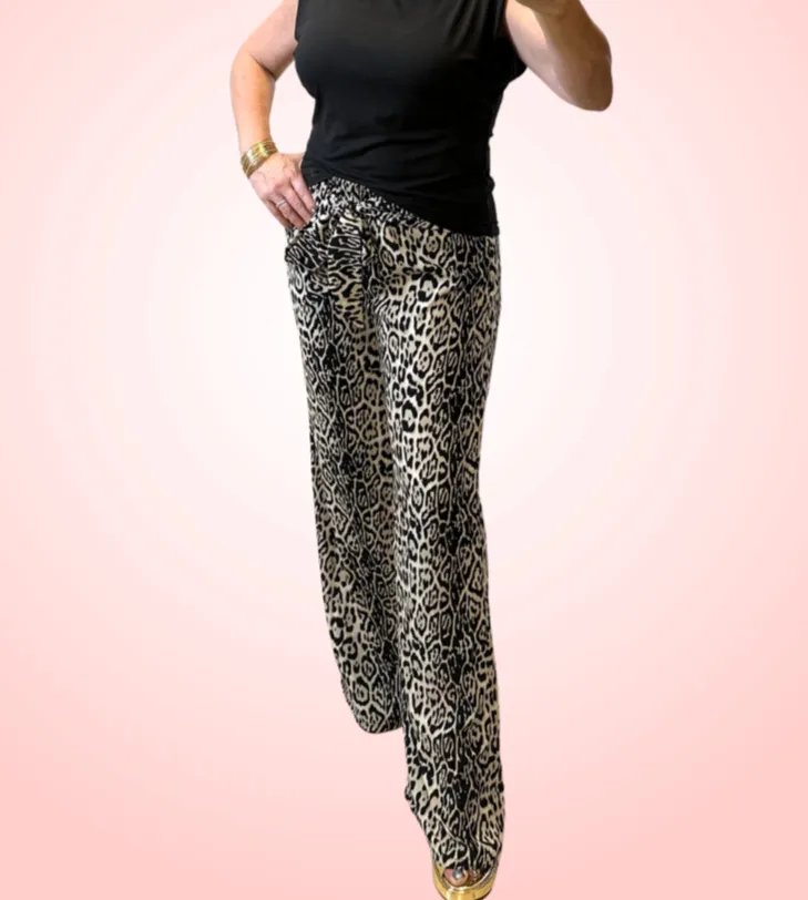 Leopard Wide Leg Pants