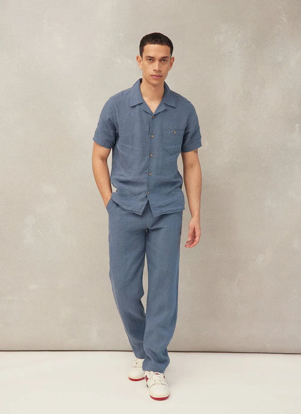 Linen Everyday Trousers | Blue