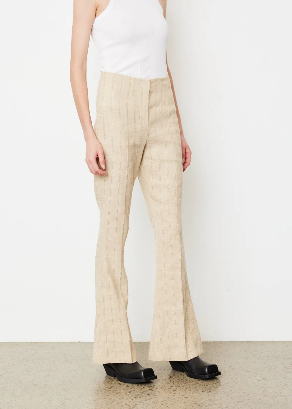 Linen Flare Trousers