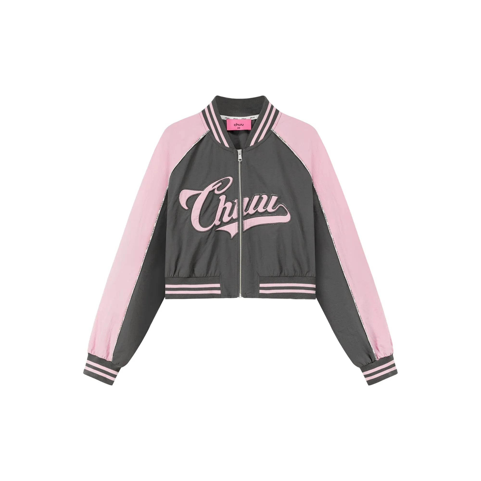 Logo Colored Zip-Up Varsity Jacket