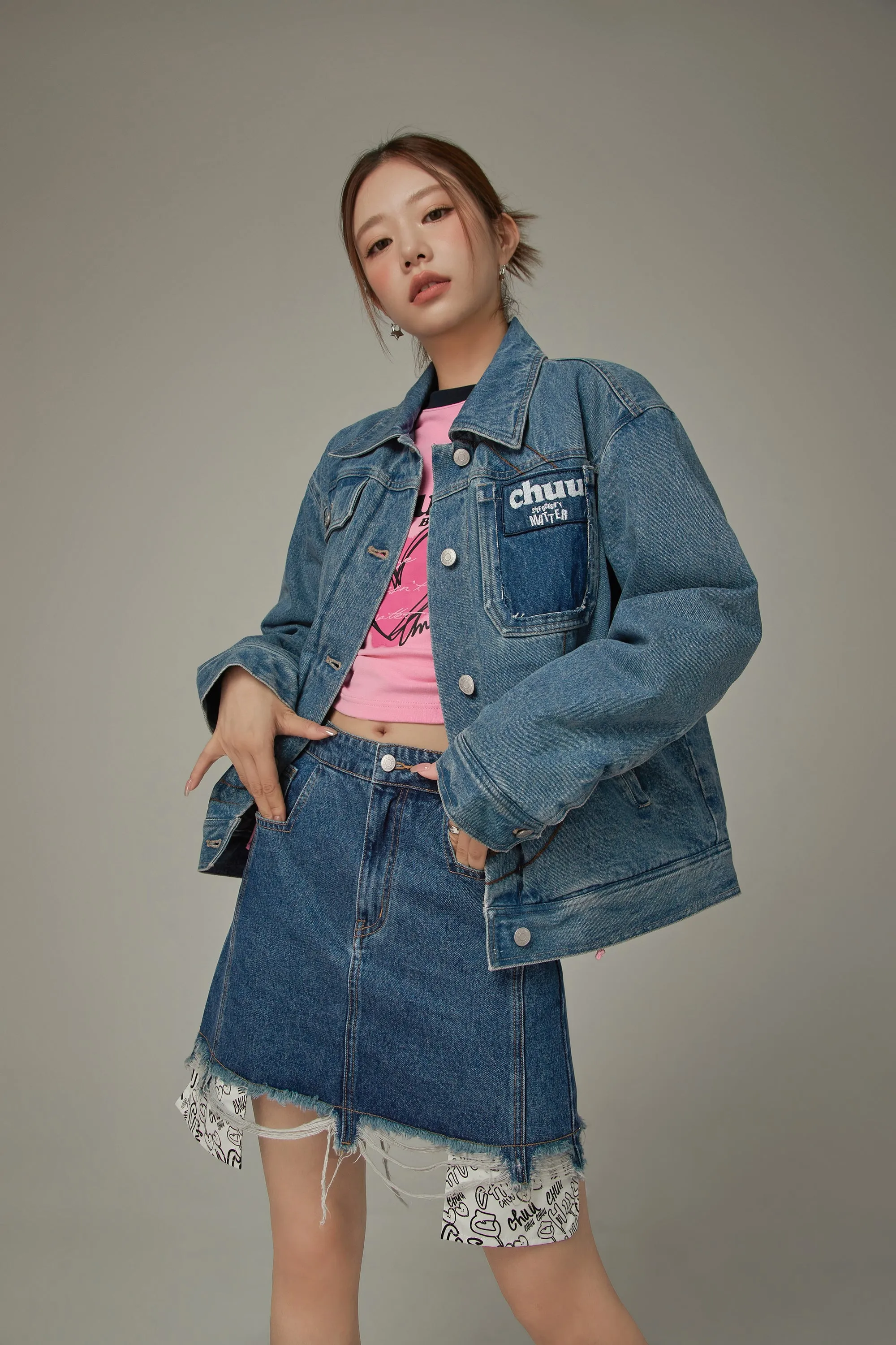 Logo Denim Loose Fit Jacket