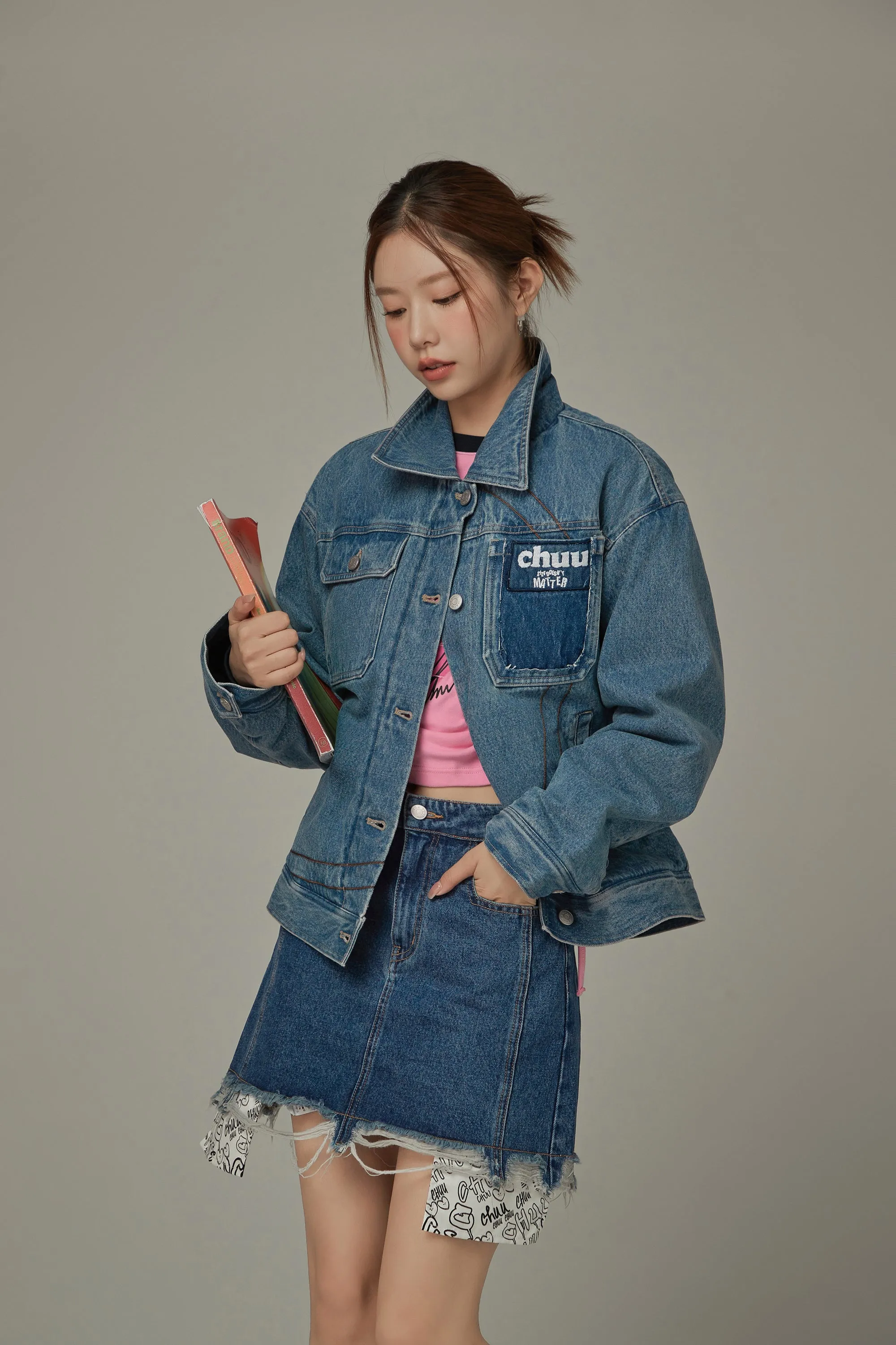 Logo Denim Loose Fit Jacket