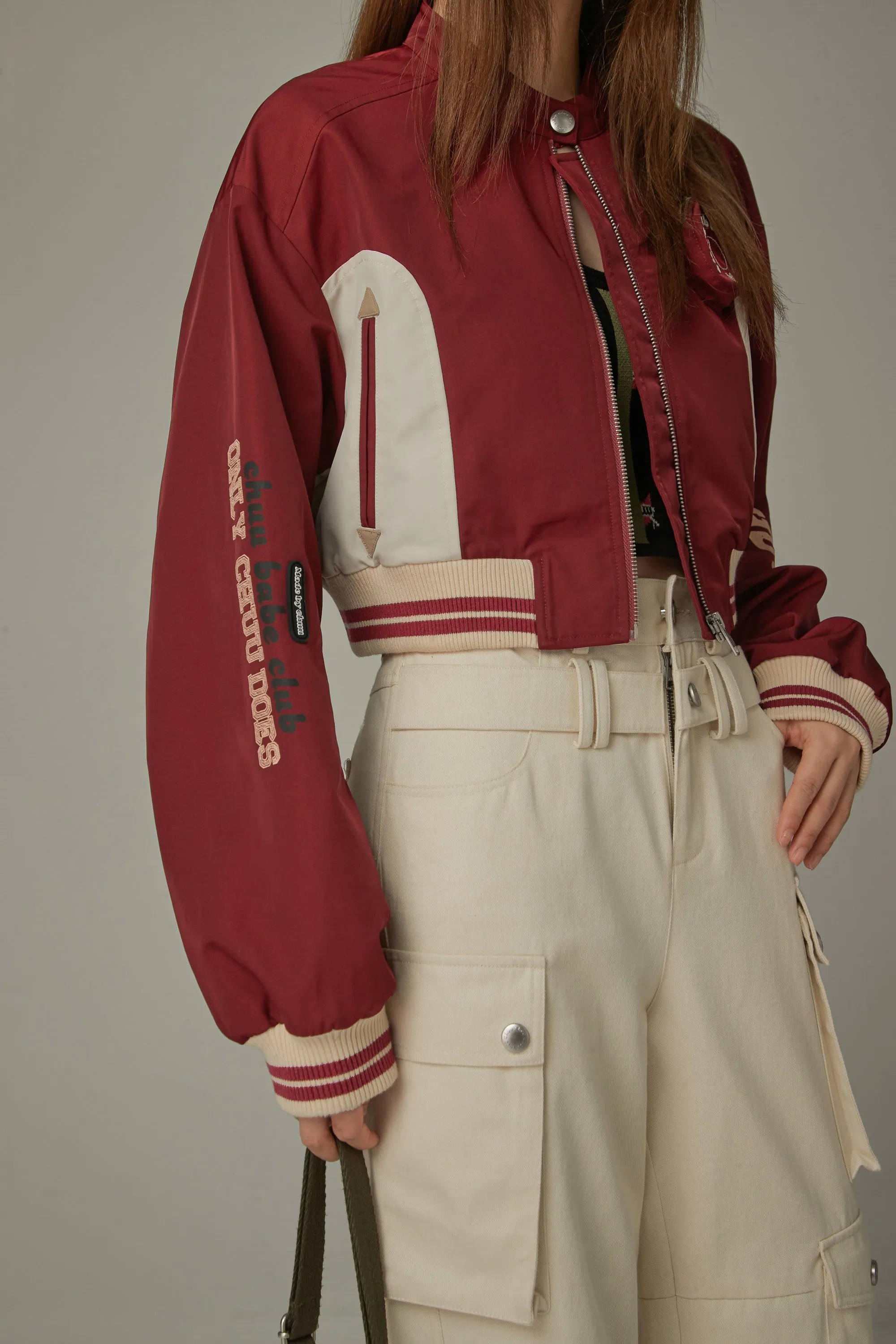 Logo Varsity Crop Jacket