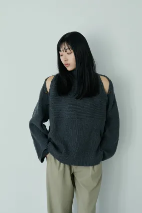 <Re stock >2way shoulder knit tops