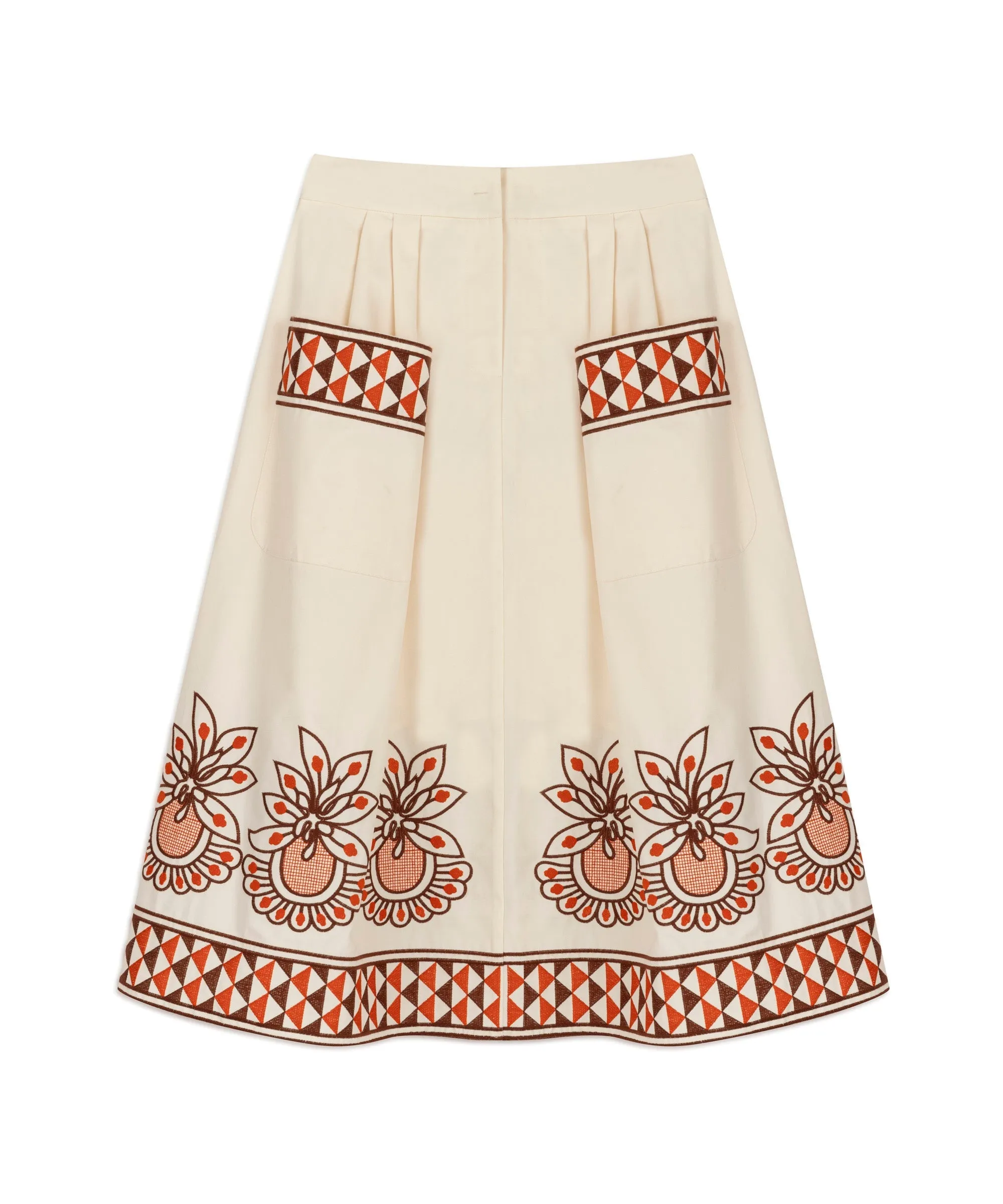 Machka Embroidered Bell Skirt Sand