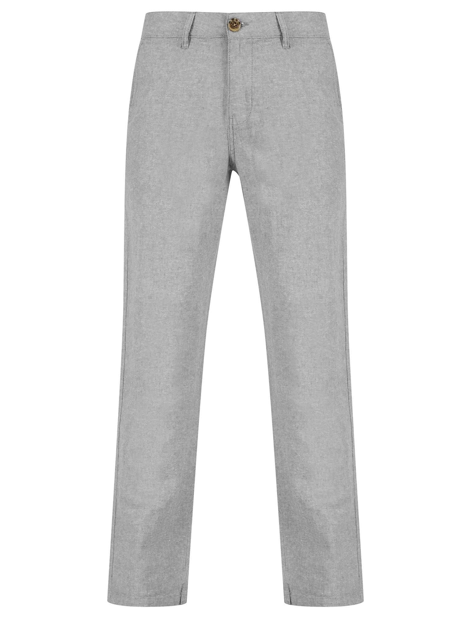 Maulua Cotton Linen Straight Leg Trousers in Grey - Tokyo Laundry