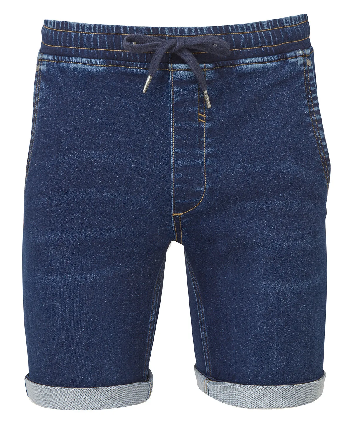 Mens denim drawstring shorts | Blue