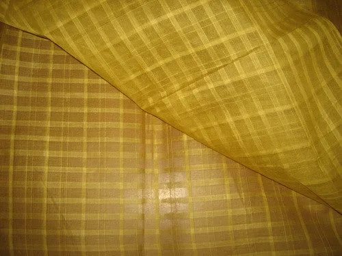 Mustard color Cotton Organdy Plaids~Width 44&quot;