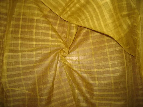 Mustard color Cotton Organdy Plaids~Width 44&quot;