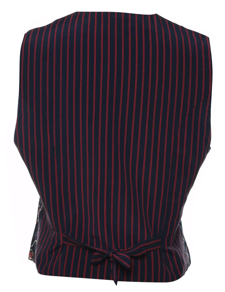 Navy & Red Nautical Design Waistcoat - M