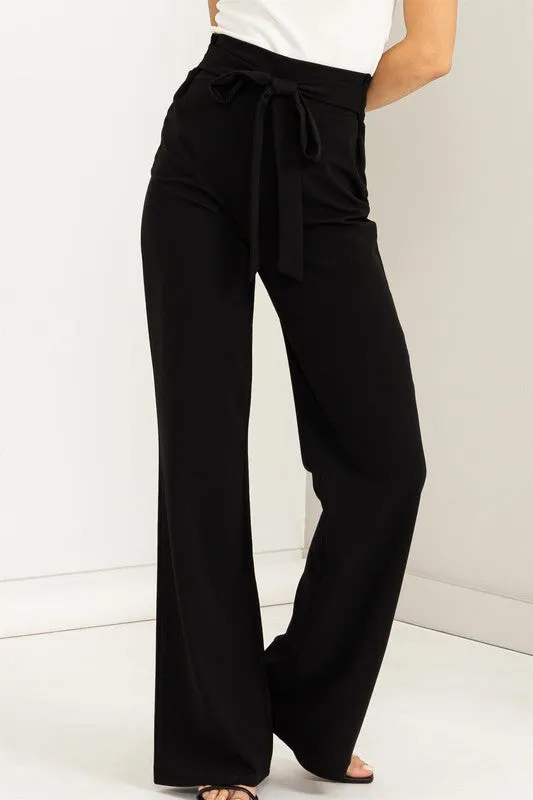 New Found Favorite High Waisted Tie Front Flared Pants