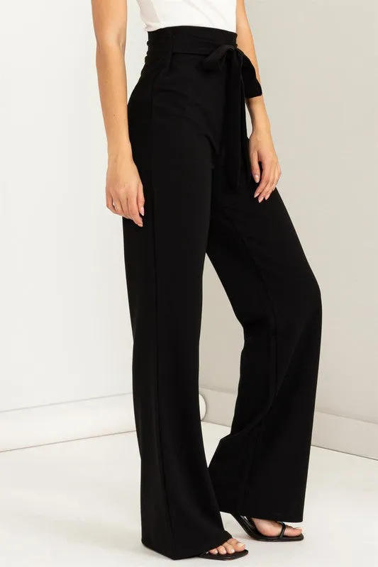 New Found Favorite High Waisted Tie Front Flared Pants