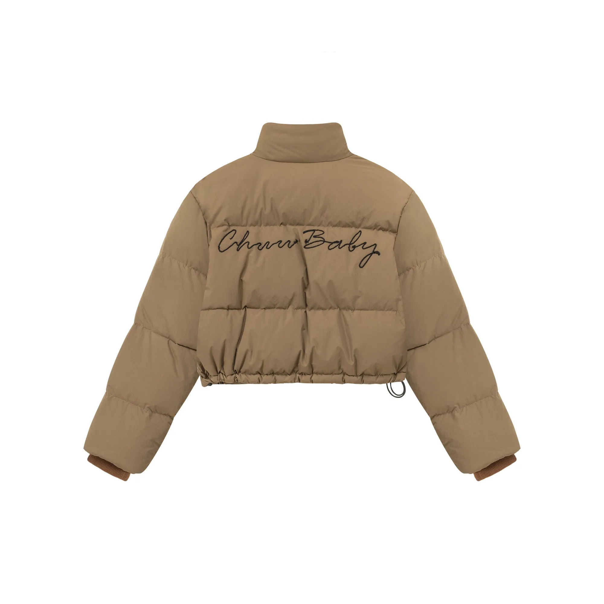 Oversized Logo Embroidery Padded Jacket